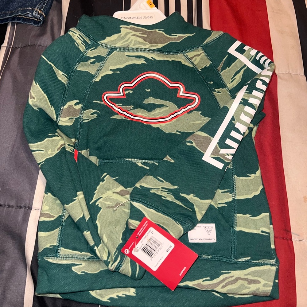 Jordan Green and White Long Sleeve Tee